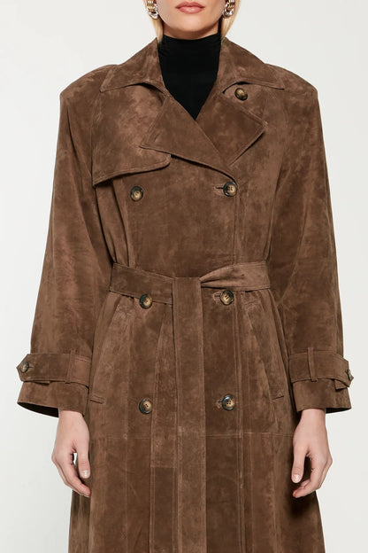 Faux Suede Winter Jacket for Women - Sorina-S-Nora Luxe