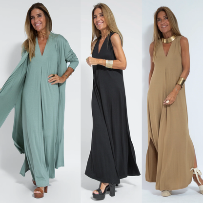 Figure-hugging dress with waistcoat – Valentina-Black dress + waistcoat in white-S-Nora Luxe