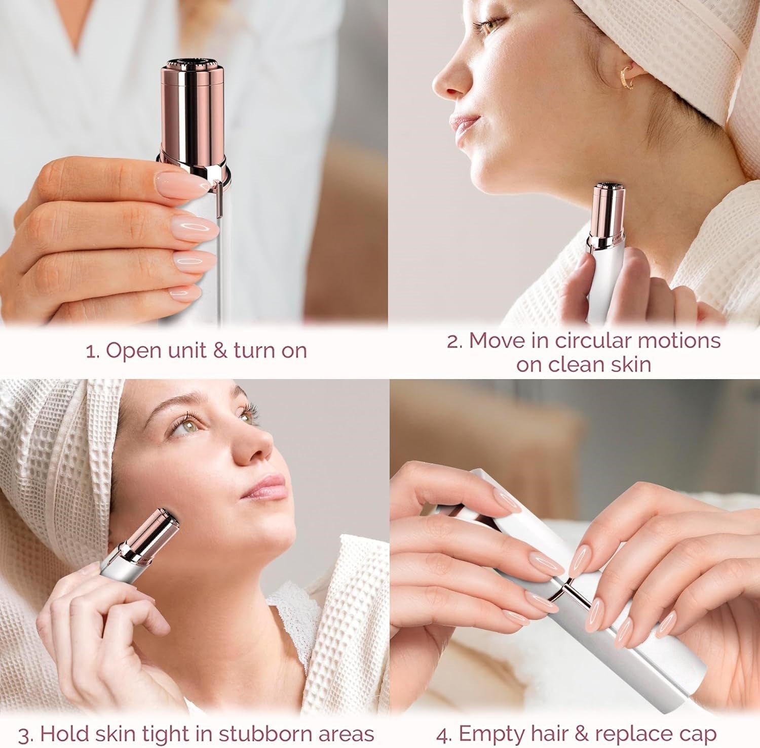Flawless Facial Hair Remover – Discover Smooth Skin Now!-Rose Gold-Nora Luxe