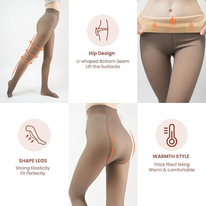 Fleece-lined Tights - Nova-Black-XS-Nora Luxe