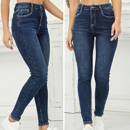 Fleece-Lined Women's Thermal Jeans - Hannah-Black-XS-Nora Luxe