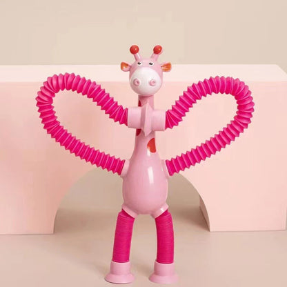 Flexible Giraffe Toy with Suction Cup - StretchyGiraffe-Pink-Without Lights-Nora Luxe