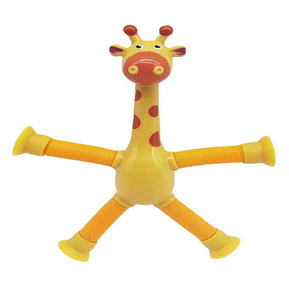 Flexible Giraffe Toy with Suction Cup - StretchyGiraffe-Yellow-Without Lights-Nora Luxe
