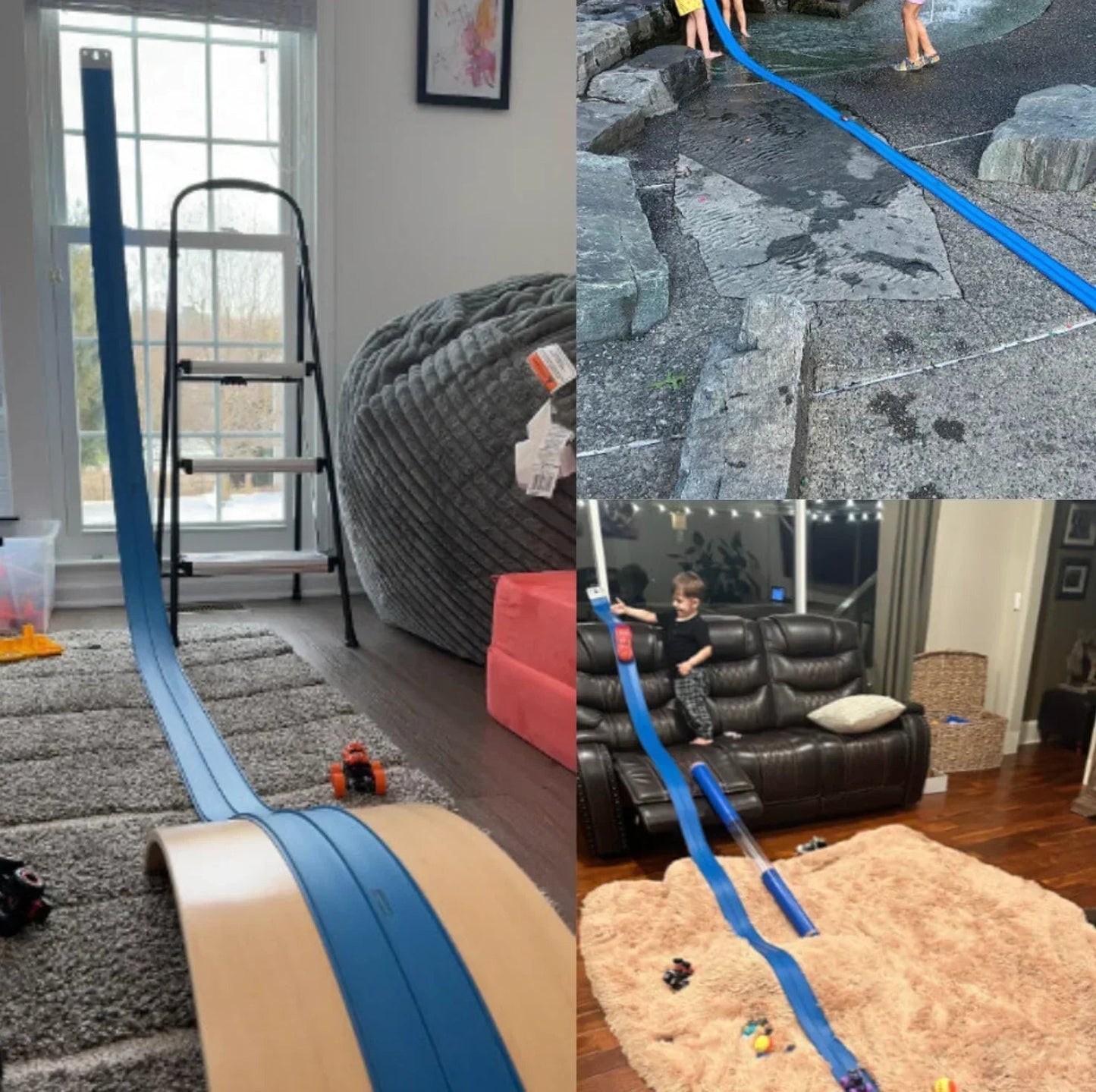 Flexible Play Lane with Vehicles – Zoomzy-Blue-The Livary