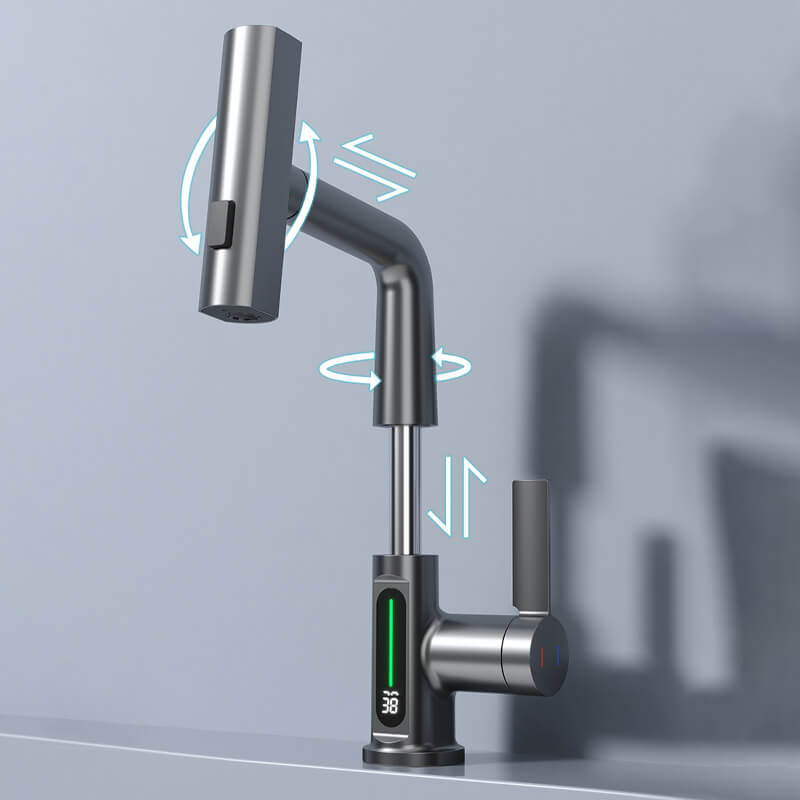 Flexible Water Tap - WaterMaster-Black with display-Nora Luxe