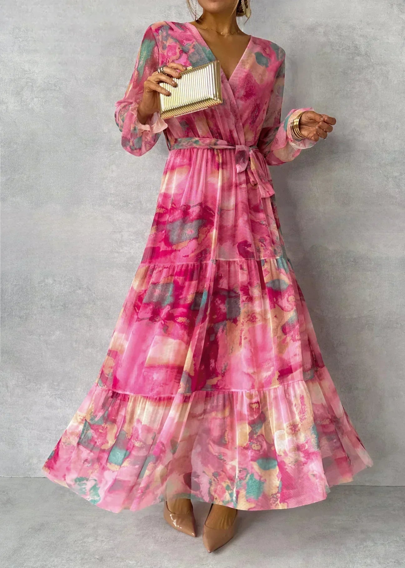 Floral Wrap Maxi Dress – Viviana-S-Nora Luxe