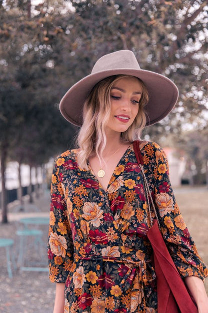 Flower Print Midi Dress - Lily-S-Nora Luxe
