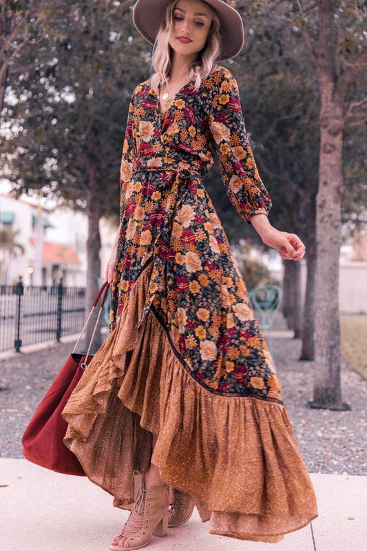 Flower Print Midi Dress - Lily-S-Nora Luxe