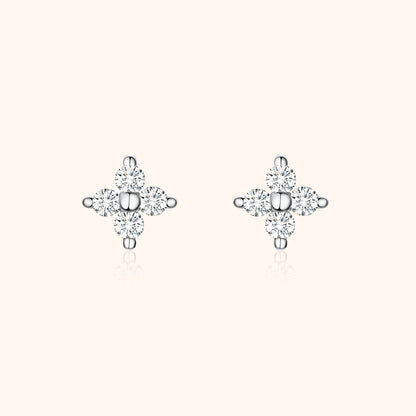 Flower-shaped Zirconia Earrings - Elise-Nora Luxe