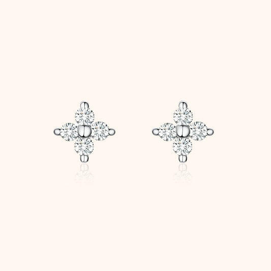 Flower-shaped Zirconia Earrings - Elise-Nora Luxe