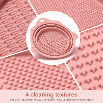 Foldable Silicone Brush Cleaner Bowl-Green-Nora Luxe