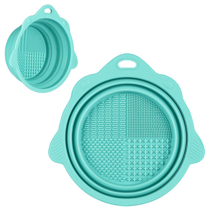Foldable Silicone Brush Cleaner Bowl-Green-Nora Luxe