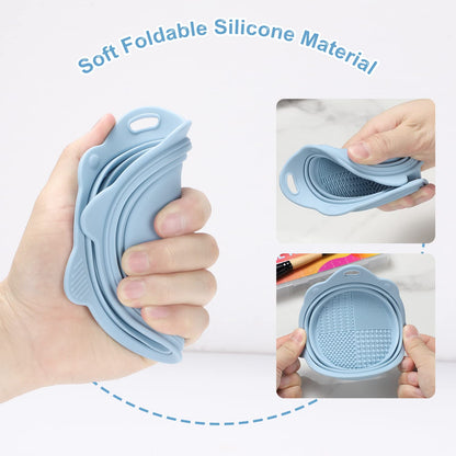 Foldable Silicone Brush Cleaner Bowl-Green-Nora Luxe