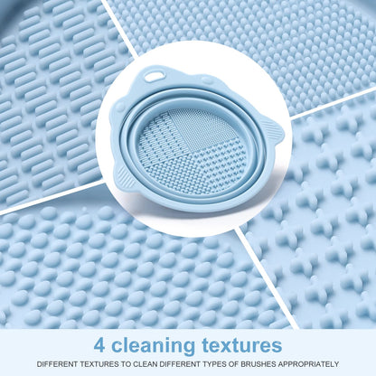 Foldable Silicone Brush Cleaner Bowl-Green-Nora Luxe