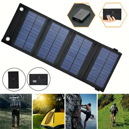 Foldable Solar Power Bank - SolarMate-Black-Nora Luxe