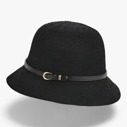 Foldable women's sun hat made of linen – Luma-Black-Nora Luxe