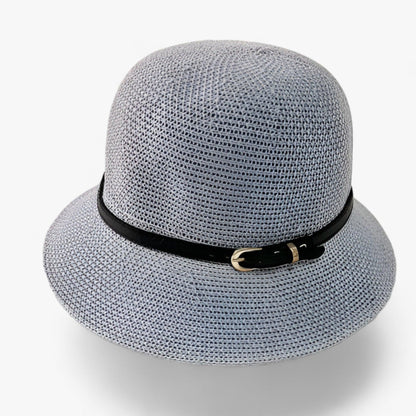 Foldable women's sun hat made of linen – Luma-Gray-Nora Luxe