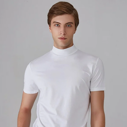Function shirt with turtleneck for men – Adrian-White-S-Nora Luxe