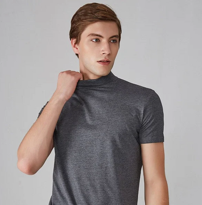 Function shirt with turtleneck for men – Adrian-White-S-Nora Luxe
