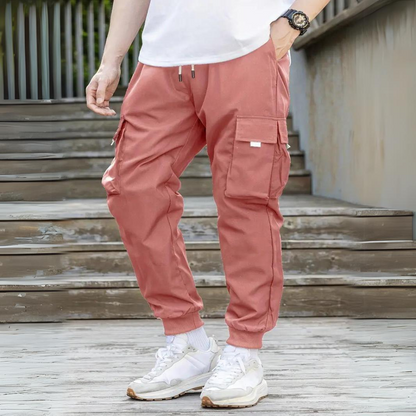 Functional Cargo Trousers with Drawstring - Maxwell-Pink-S-Nora Luxe