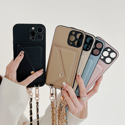 Functional iPhone Case with Wallet - Celeste-Beige-iPhone 7-Nora Luxe