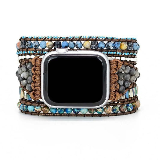 Gemstone Apple Watch Strap - Azure-S (5.51-6.30 inches)-Nora Luxe