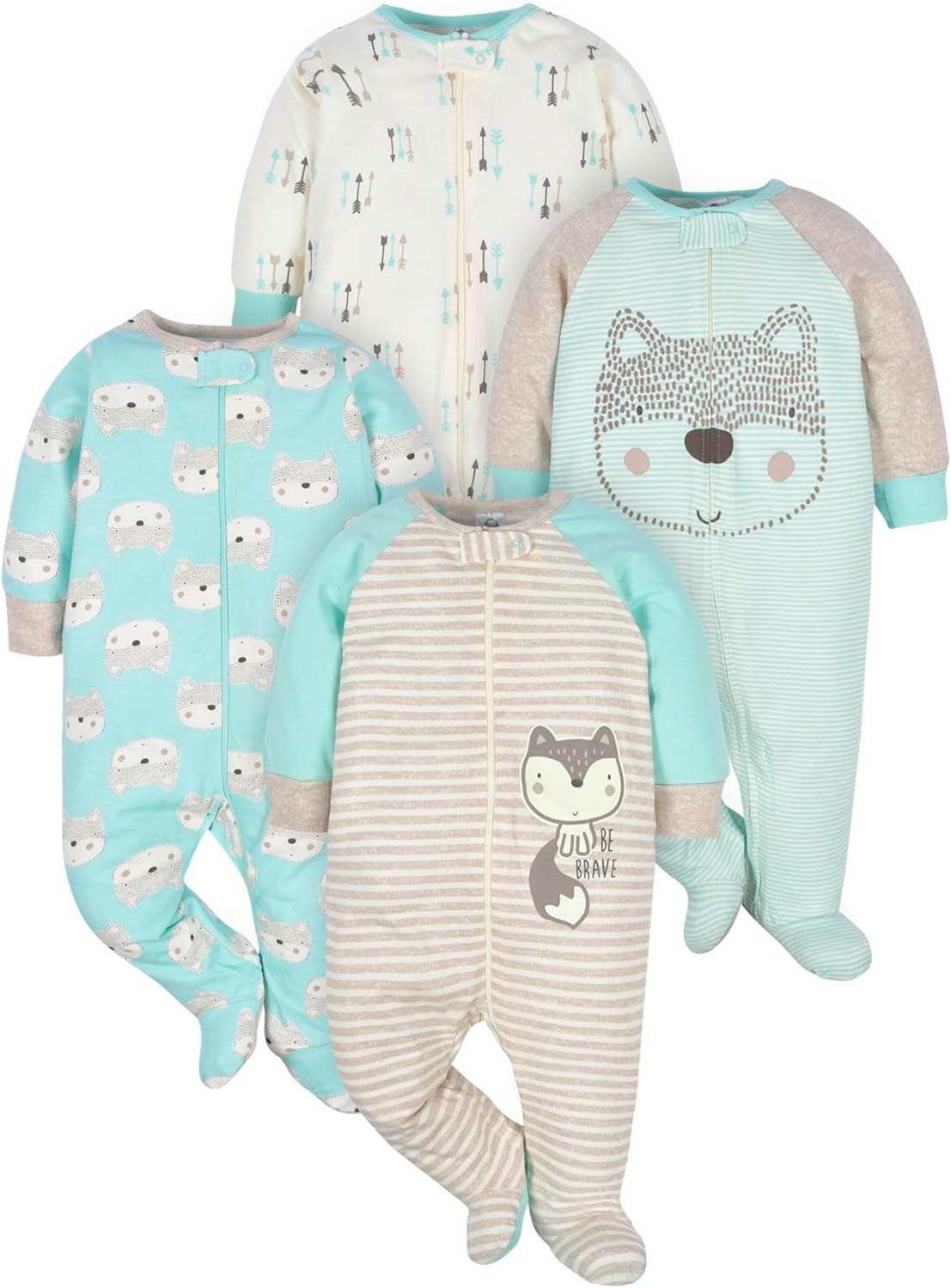 Gerber Baby Sleep & Play Pajamas for Boys with Footies-A-0–3 months-Nora Luxe