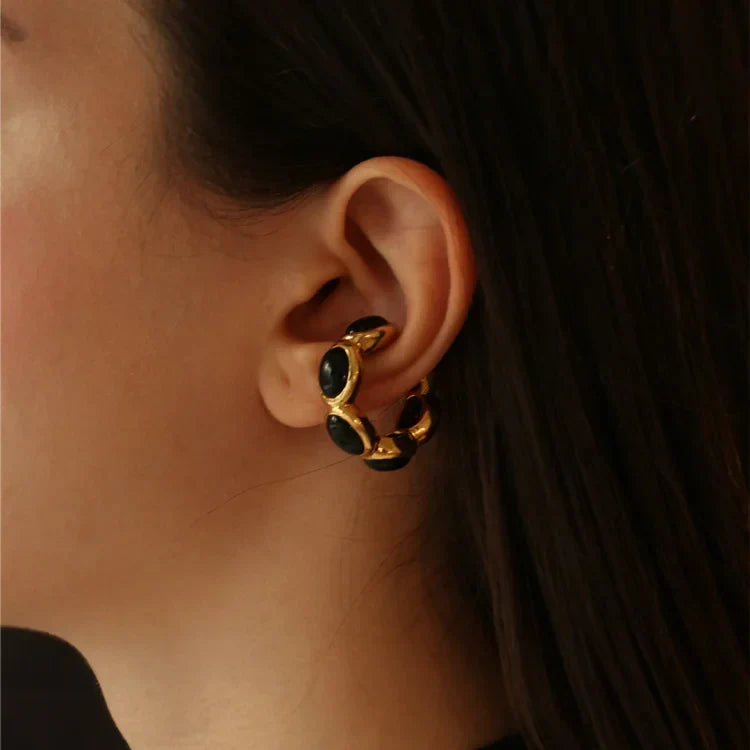 Gilded Onyx Ring - Celina-Nora Luxe