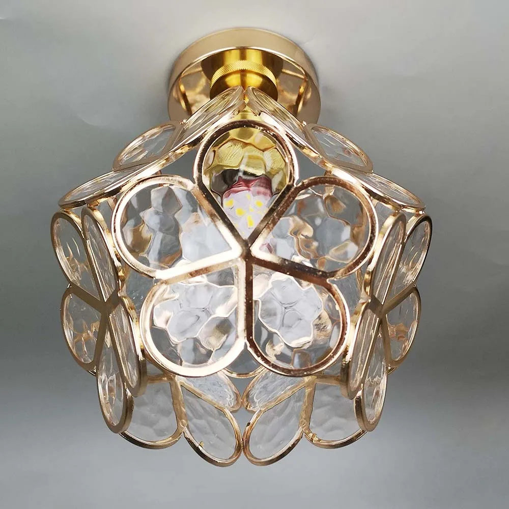 Glass Flower Ceiling Lamp - FloraGlow-Transparent-D 7.9 inches * H 9.8 inches-Nora Luxe