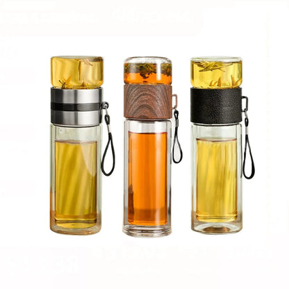 Glass Keeping Warm Bottle - ClearTherm-Wood-Nora Luxe