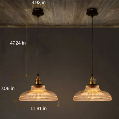Glass Pendant Lamp - CrystalLoom-Amber-Warm White-Nora Luxe
