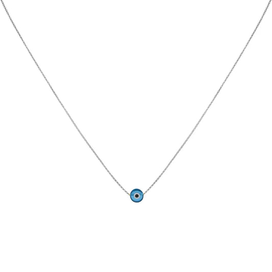 Glossy Nazar Necklace - Amira-Blue-Gold-Nora Luxe