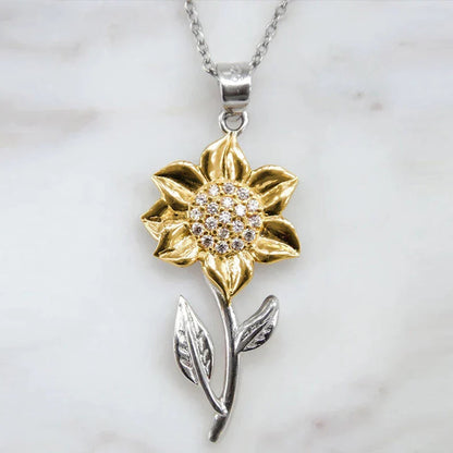 Gold Ladies' Necklace in Sterling Silver with Sunflower Pendant – Marélie-The Livary