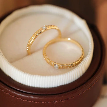 Gold Plated Sterling Silver Ring with Zirconia - Aurora-5-Nora Luxe