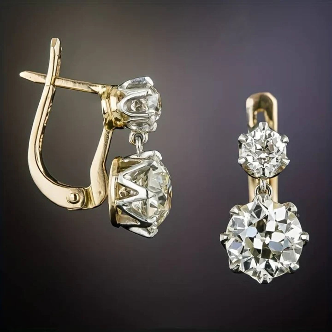 Gold Zirconia Earrings - Selene-Nora Luxe