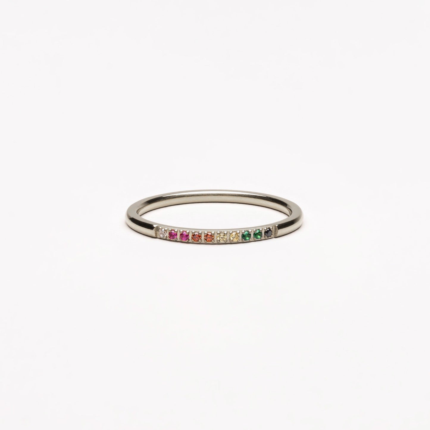 Golden Ring with Coloured Stones - Solene-6-Silver-Nora Luxe