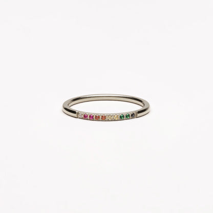 Golden Ring with Coloured Stones - Solene-6-Silver-Nora Luxe