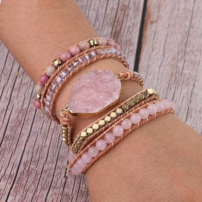Golden Rose Quartz Bracelet - Amoria-Nora Luxe