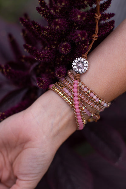Golden Rose Quartz Bracelet - Amoria-Nora Luxe