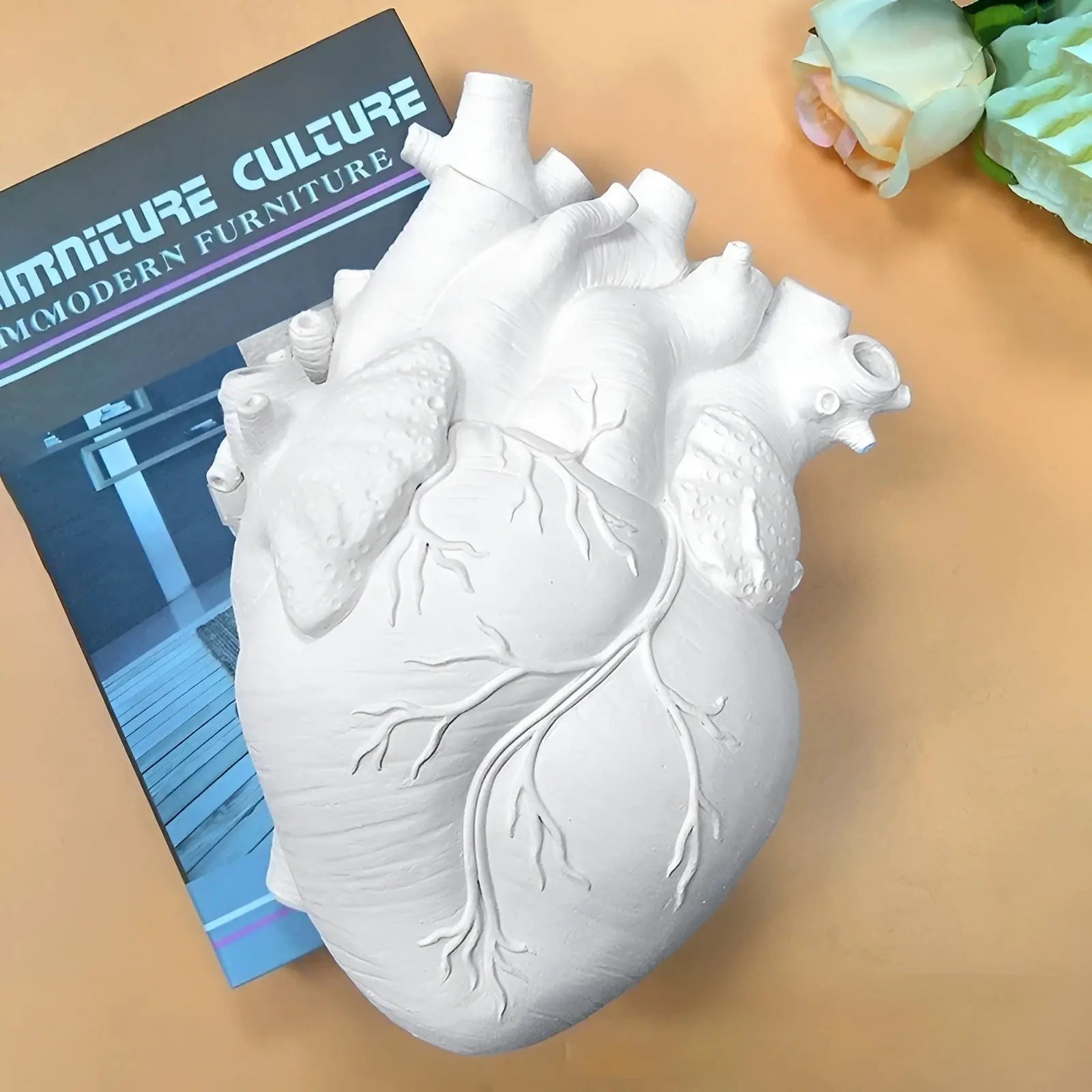 Greek Inspired Heart-Shaped Vase - Elena-Black-Nora Luxe