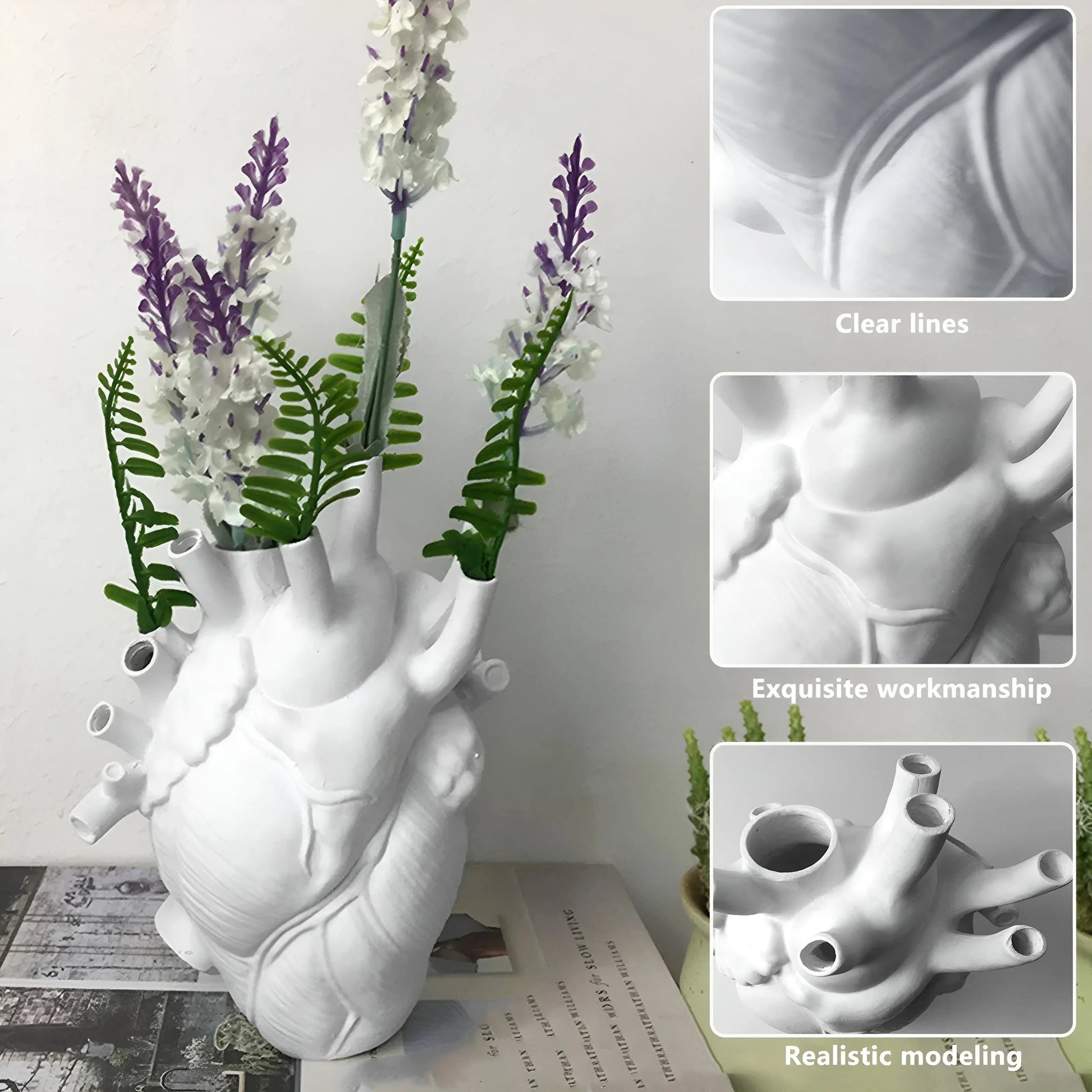 Greek Inspired Heart-Shaped Vase - Elena-Black-Nora Luxe