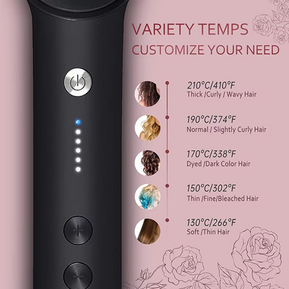Hair Styler Brush – 5 Heat Settings, Fast Heating-Black-Nora Luxe
