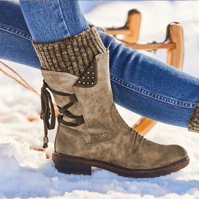 Half-height Snow Boots for Women - Bianca-Brown-3.5-Nora Luxe