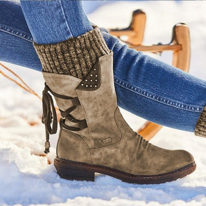 Half-height Snow Boots for Women - Bianca-Brown-3.5-Nora Luxe