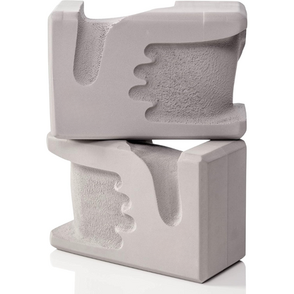 Hand-shaped Yoga Blocks 2-Pack-Gray-Nora Luxe