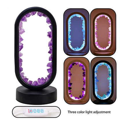 Handmade Amethyst Lamp - Serenith-Amethyst Raw Black-The Livary