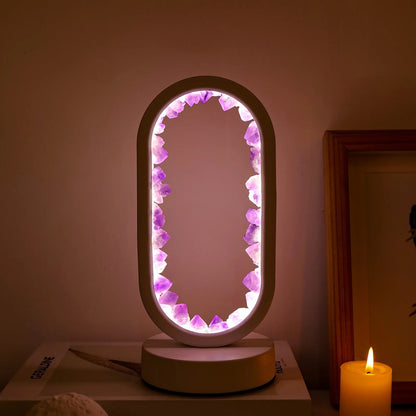 Handmade Amethyst Lamp - Serenith-Amethyst White-The Livary