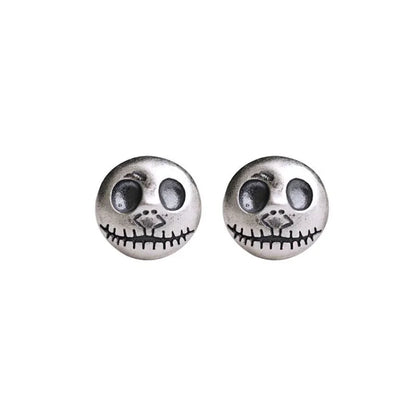 Handmade Pumpkin Prince Skull Earrings - Mara-Nora Luxe