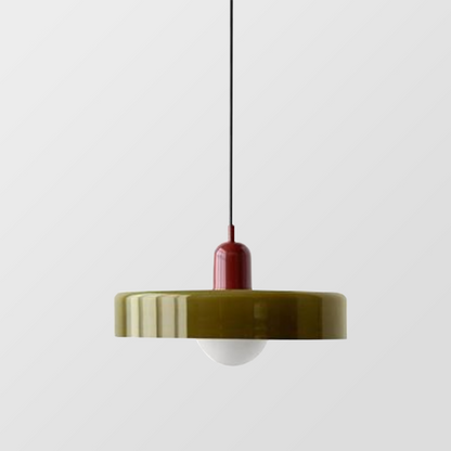 Hanging Lamp of Colored Glass - BauLume-Green-Red-9.8 × 7.1 inches-Nora Luxe