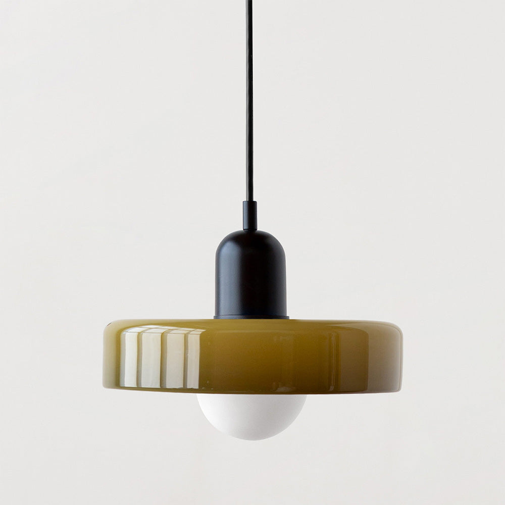 Hanging Lamp of Colored Glass - BauLume-Green-Red-9.8 × 7.1 inches-Nora Luxe
